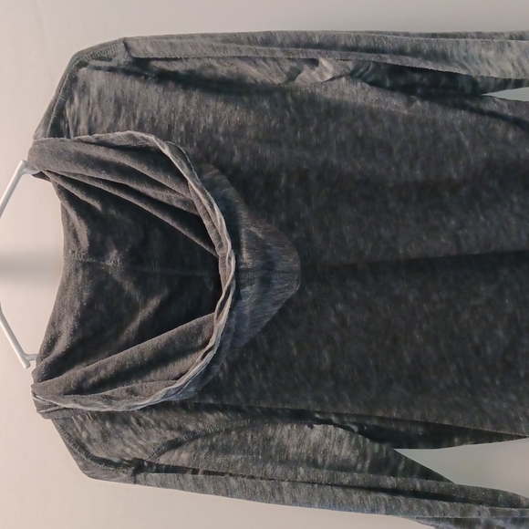 Lucky brand Venice burnout grey hooded long sleeve lightweight medium top - Picture 5 of 11